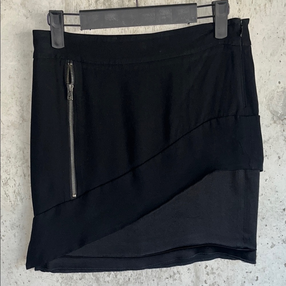 All Saints Black Zipper Detail Women's Skirt